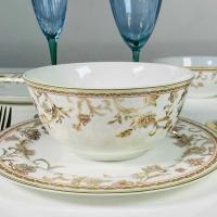 125-111/6 Салатник 18см. ЗОЛОТОЙ ЦВЕТОК (высокий) Костяной фарфор_5000742