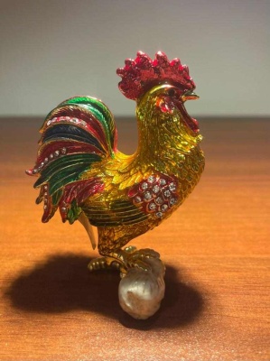 3SK28  Шкатулка со стразами Петух_1901552