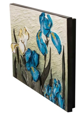 ART-103 Панно ''Лазурные ирисы'' полистоун длина 70 см Art Soul 502310_7802792