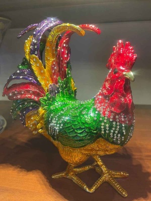 4SК706 Шкатулка со стразами Петух_1902053