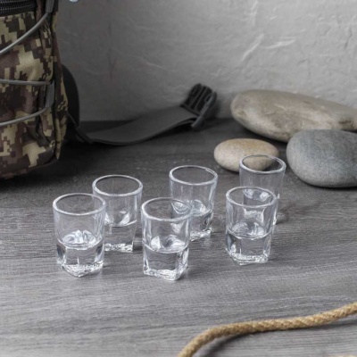 Стопка (стакан) для водки 25 мл, (набор 6шт) d-4 см, h- 5,2 см в упаковке  AS-dekor 303 Y_2700153