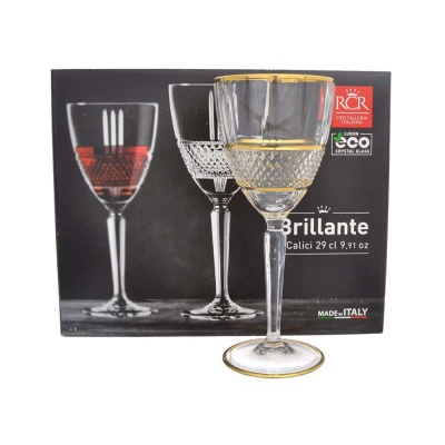 Brillante Gold бокал для вина 290мл (6 шт) RCR Италия 56311_9709004