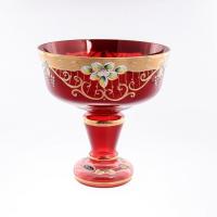 Конфетница  20 см  Лепка красная  6444/20 Star Crystal Чехия 24958_9709433