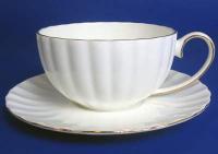 Н 1000011 Магнолия н-р 370мл чашка чайная с блюдцем 1/2 (бел.+зол.лента) 16341  HATORI (Freydis) Авс