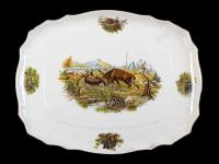 1011 Бернадотт поднос 40 см Охотничьи сюжеты (Охота) ЛЕФ0465 Concordia Lesov Чехия