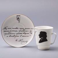 Кофейная пара 165 мл ф-ма Майская рис. Русские писатели Гоголь, (кост.фарф.) 81.31156.00.1ЛФЗ_160070