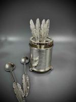 Набор ложек на подставке , 5.5*7.8*12 серебро, (6 шт) 63686_9709463