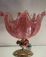 Фруктовница  Д-  В- красный алебастр (муранское стекло) White CrystalИталия 66855_9709283