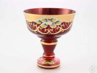 Конфетница на ножке 13см Лепка красная Bohemia Star Crystal 6444/13/ Чехия 37638_9706727