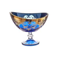 Конфетница на ножке 16 см Синяя (лепка) AS Crystal Чехия 63690_9709464