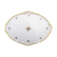 ЗР Блюдо овальное 37см Золотая роза 37 Квинс Корона (Queens Crown) - Чехия 45077_9709163