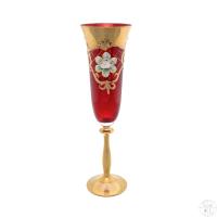 40600/smalt Gr/185 Анжела бокал для шампанского 185 мл (6 шт) Смальта красная Чехия 36443