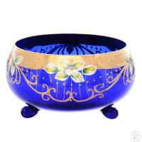 Тройножка 20 см Лепка синяя 62022/20  Богемия Чехия 36523_9707229