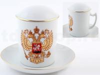 Бокал с блюдцем и с крышкой Двуглавый орел, 380 мл81.15546.00.1  (ЛФЗ)_1600545