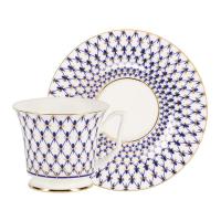 Чайная пара 210 мл.ф-ма Юлия рис. Кобальтовая сетка (кост.фарф) 81.26235.00.1 ЛФЗ_1600722