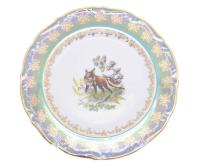 Охота зеленая Мария Тереза блюдо круглое 30 см Repast Чехия 52368_9709172