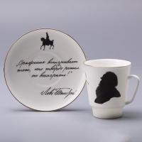 Кофейная пара 165 мл ф-ма Майская рис. Русские писатели Толстой костян.фарфор 81.31159.00.1 ИФЗ_1600