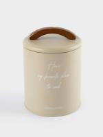 Банка для сыпучих продуктов, 1 л, металл/дерево, бежевая, Retro 63461_3703438