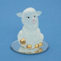 GM-183094 8*8*8,5см. Стеклянная овечка на зеркальной подставке_6901000
