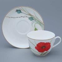 Чайная пара 250мл ф-ма Весенняя - 2 рис. Маки 81.34141.00.1 ИФЗ (ЛФЗ)_1600783