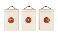 Набор: 3 банки д/ сыпучих продуктов h18см,1.45л (кремовый)  Набор: 3 банки д/ сыпучих продуктов h18см,1.45л (кремовый)