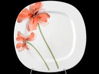 29791  тарелка 27 см Леон Красные маки (6 шт), Karlovarsky porcelan (Нова Роле) Чехия 16194_9705114
