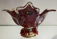 Фруктовница Д-   В- красное дерево (муранское стекло) White Crystal Италия 66861