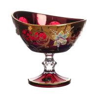 Конфетница на ножке 16 см гранат (лепка) AS Crystal Чехия 60961_9709449