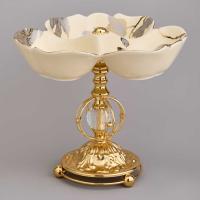 ФРУКТОВНИЦА НА НОЖКЕ 25,5*25,5*19 см фарфор/металл 46-1391_8414804