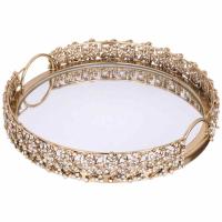 ПОДНОС ДЕКОРАТИВНЫЙ ДИАМЕТР 29 см Алюминий/Латунь Индия 875-311_8414882