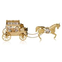 M-U-5081  Карета с лошадью и 7-ю прозрачными хрусталиками 7х3,2х5,3 см_6902110