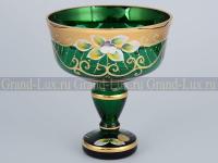 Конфетница 13 см Зеленая  (ЛЕПКА) Star Crystal 6444/13 Z Богемия Чехия 23650_9703311