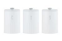 Набор: 3 банки д/сыпучих продуктов h17см,1.35л (белый)  Набор: 3 банки д/сыпучих продуктов h17см,1.35л (белый)