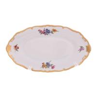 МБ Блюдо овальное 26см Мейсенский букет Квинс Корона (Queens Crown) - Чехия 60657_9709194