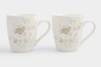 Кружка, 350 мл фарфор P белая Цветы и листья, Florance 63405_3703436