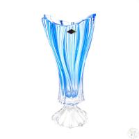 Ваза для цветов 40 см на ножке Plantica синяя Aurum Crystal Чехия 48832_9708279