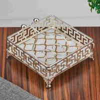 M-YW-5335  Салфетница металлическая, 19х19х6,5 см._6902144