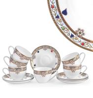 Набор чайных пар 250мл  Дионис (6шт.) (костяной фарфор), JEWEL ПС0017-04Н_9200392