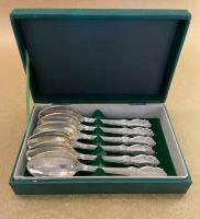 Ложка чайная мельхиор с посеребрением винтажная._6100701