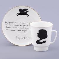 Кофейная пара 165 мл ф-ма Майская рис.Русские писатели Цветаева костян.фарфор 81.32766.00.1 ИФЗ_1600