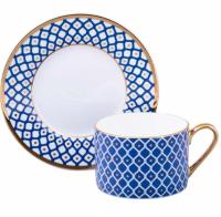 ЧАШКА С БЛЮДЦЕМ 250 мл форм.Идиллия рис.Индиго№2 костяной фарфор 81.31121.00.1 (ЛФЗ)_1600655