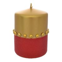 Свеча Adpal Goldie 10/7 см металлик золотой/велюр красный, Польша 47242_9708053