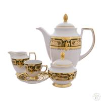 Кофейный сервиз на 6 персон 17 предметов Falkenporzellan  Donna Green gold 45670_9709229