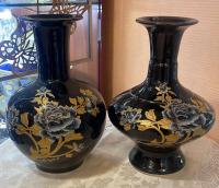 Ваза черная керамика 30 см_1901896