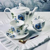 205-994 Чайный сервиз 14пр. 240мл FLOWERS в подарочной упак. Костяной фарфор Lenardi_5000670