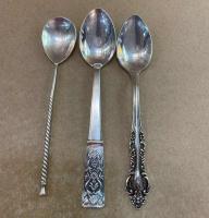 Чайная ложка мельхиор с посеребр. винтажная_6100716