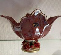 Фруктовница Д-   В- красное дерево (муранское стекло) White Crystal Италия 66860_9709300