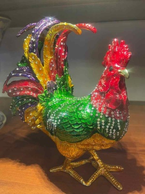 4SК714s Шкатулка со стразами Петух_1902055