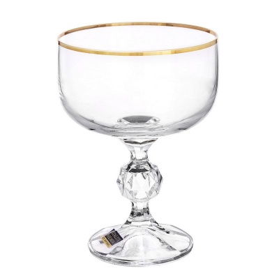 40149/230116/200 Клавдия креманка 200 мл (6шт.) золотая отводка Богемия Чехия 59033 _9708257