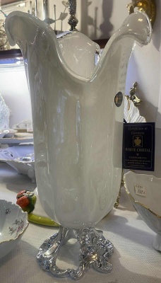 Ваза декоративная В-  жемчужная  (муранское стекло) White Crystal Италия 66844_9709302